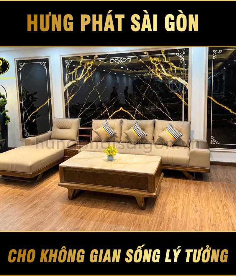 Bộ Sofa Gỗ Sồi Cao Cấp Phòng Khách HS-882A