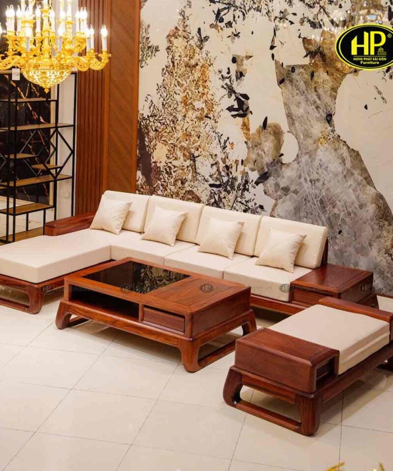 sofa gỗ hương đá sang trọng HH-05X