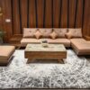 sofa gỗ sồi tự nhiên sang trọng hs-881a