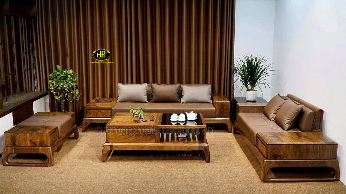 Ghế sofa 3 chỗ ngồi bằng gỗ sang trọng 