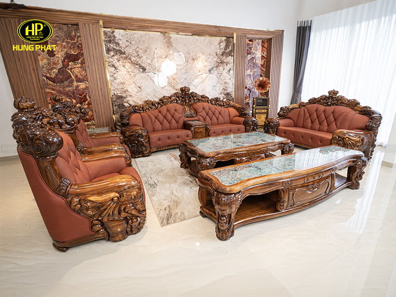 bộ sofa tân cổ điển linh tượng 8009
