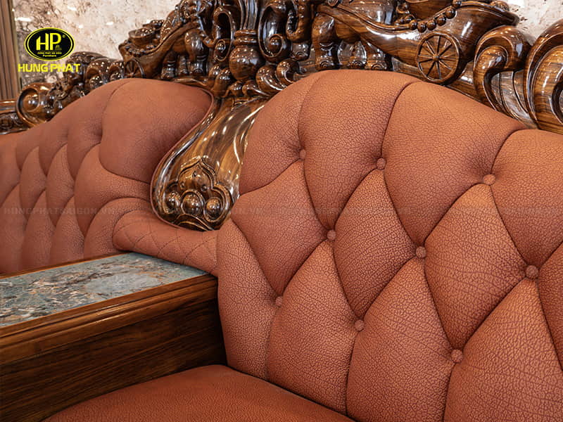 chất liệu da bò ý thượng hạng sofa 8009