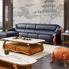 ghế sofa góc l gỗ mun sang trọng f022