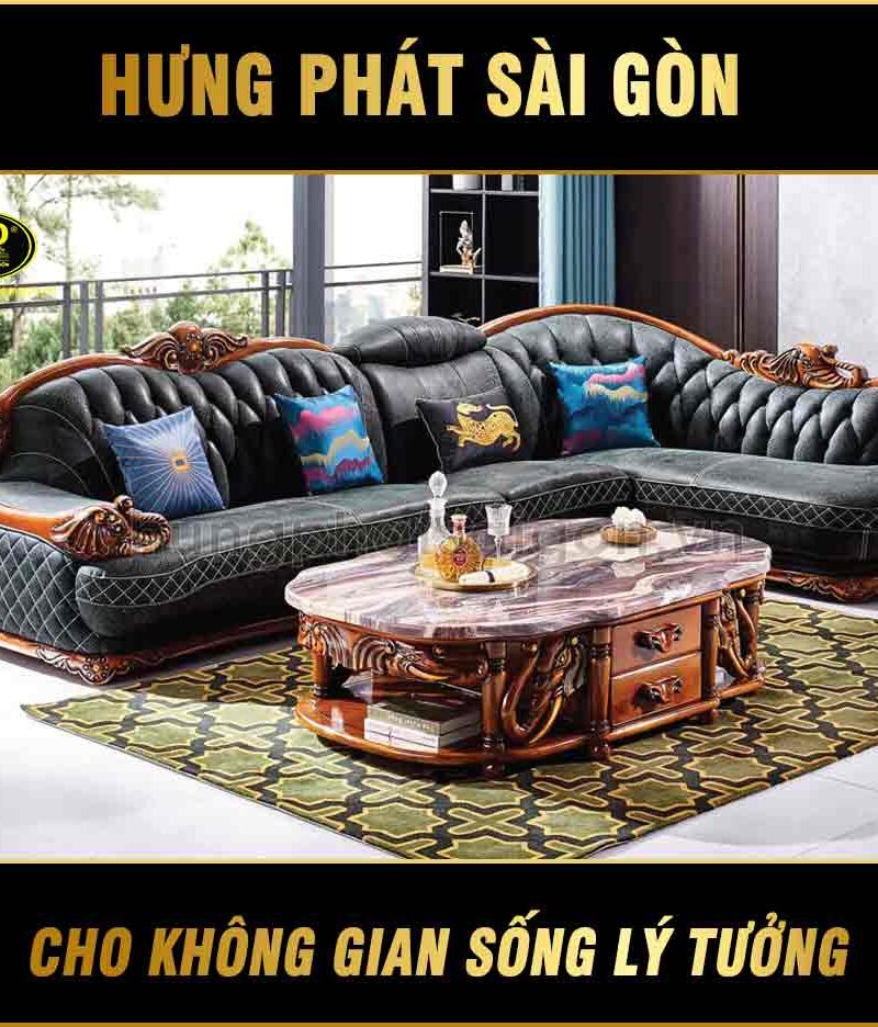 Ghế sofa tân cổ điển da bò Ý nhập khẩu B8