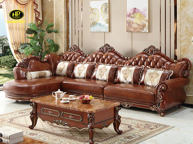 ghế sofa tân cổ điển góc l nhập khẩu tp-6002-4