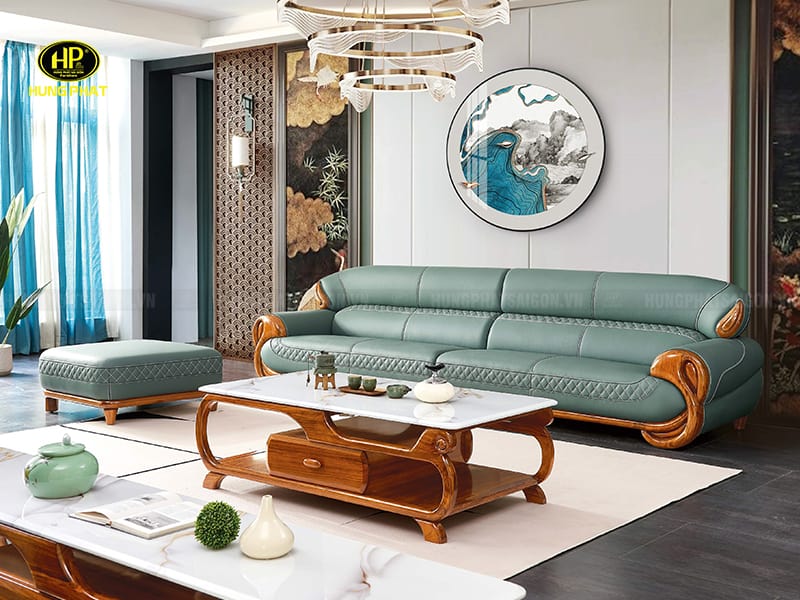 sofa băng da bò ý cao cấp f037