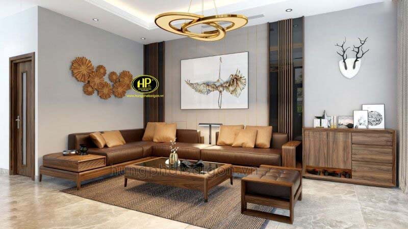 Sofa chung cư gỗ hs-37
