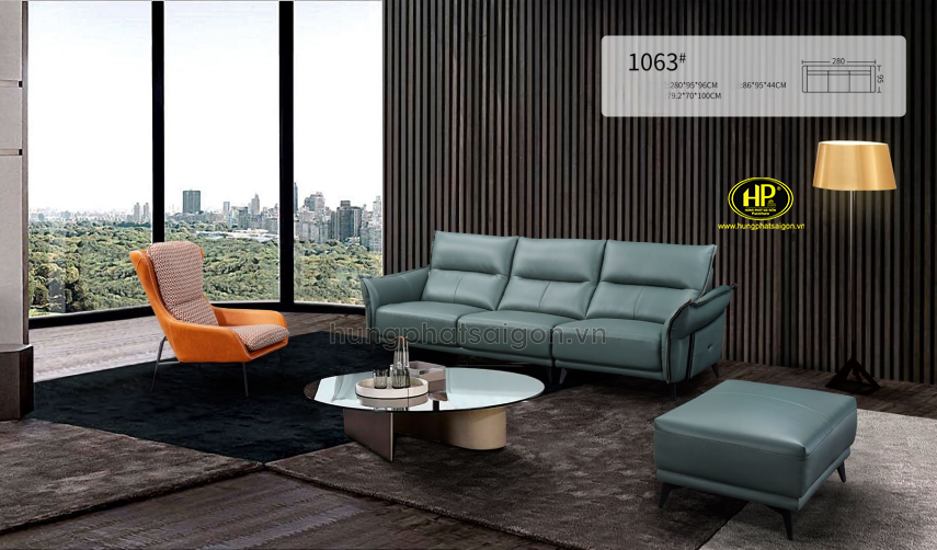 Ghế sofa da hiện đại, mang đến vẻ đẹp tinh tế cho căn phòng