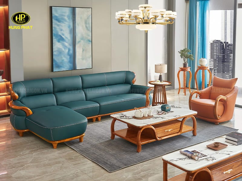 sofa gỗ mun phòng khách hiện đại f023