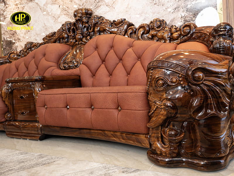 sofa gỗ mun tân cổ điển sf-8009
