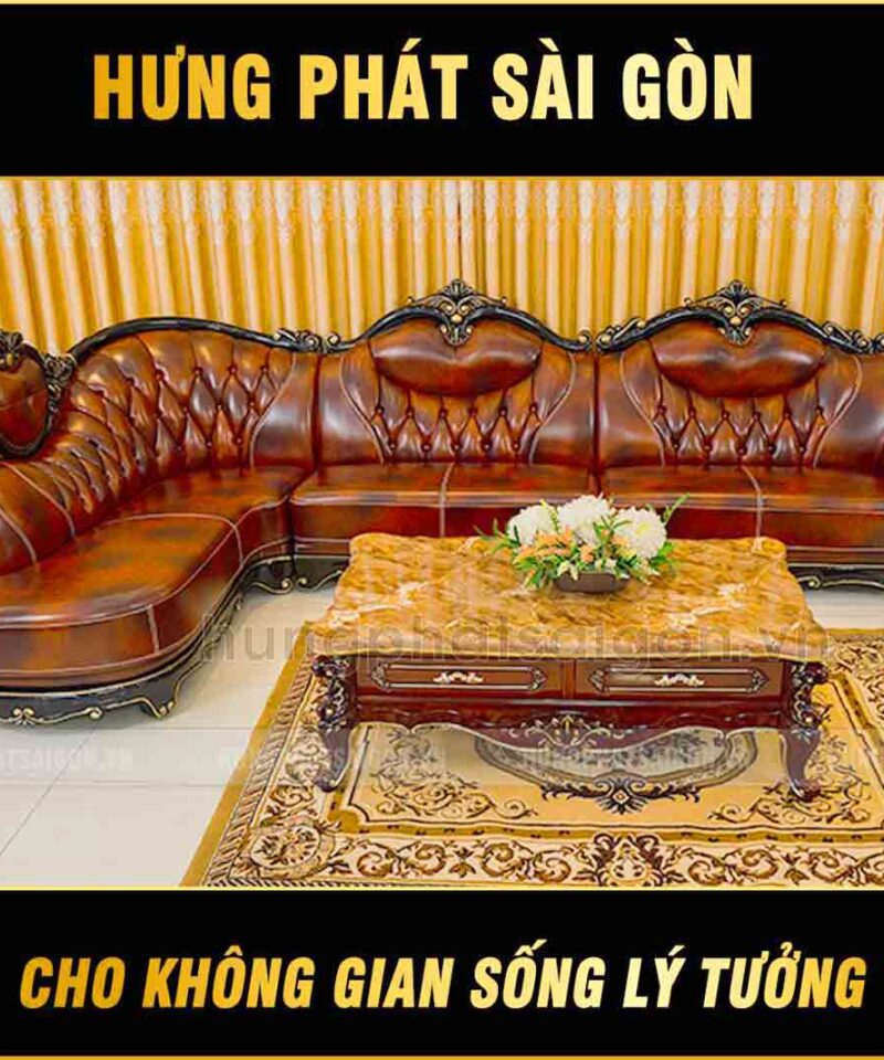 ghế sofa tân cổ điển góc L 1436