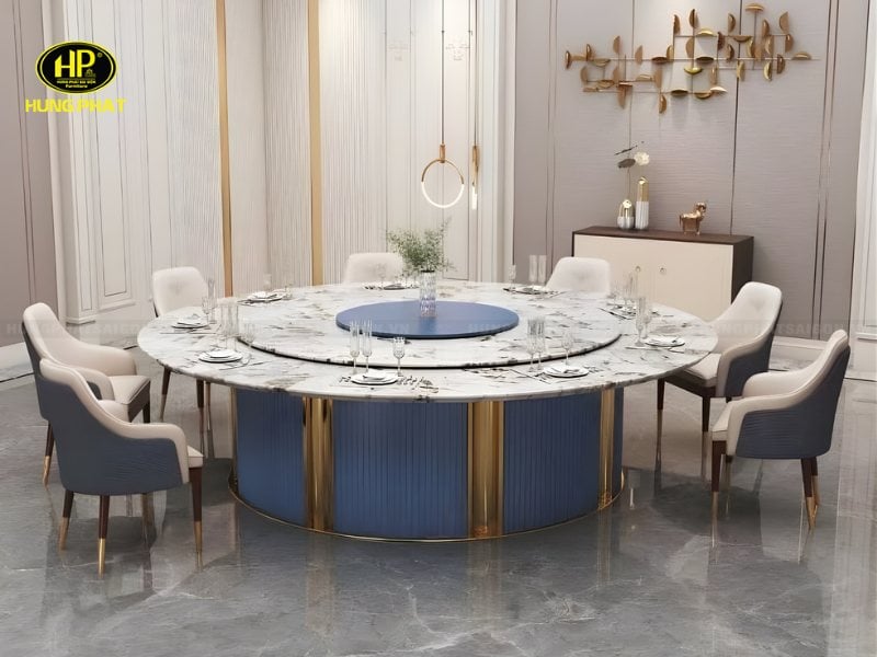 bàn ăn tròn 15 người hiện đại cao cấp nk-t02