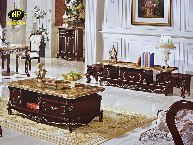 bàn trà phong cách tân cổ điển cao cấp at-ms8104