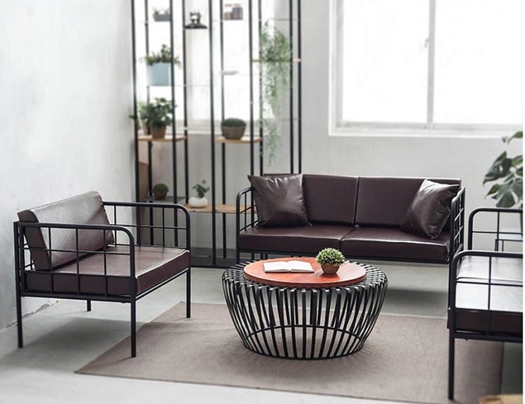 sofa phong khách khung sắt hiện đại