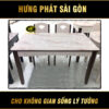 Bộ bàn ăn mặt đá chân gỗ đơn giản BA-C08