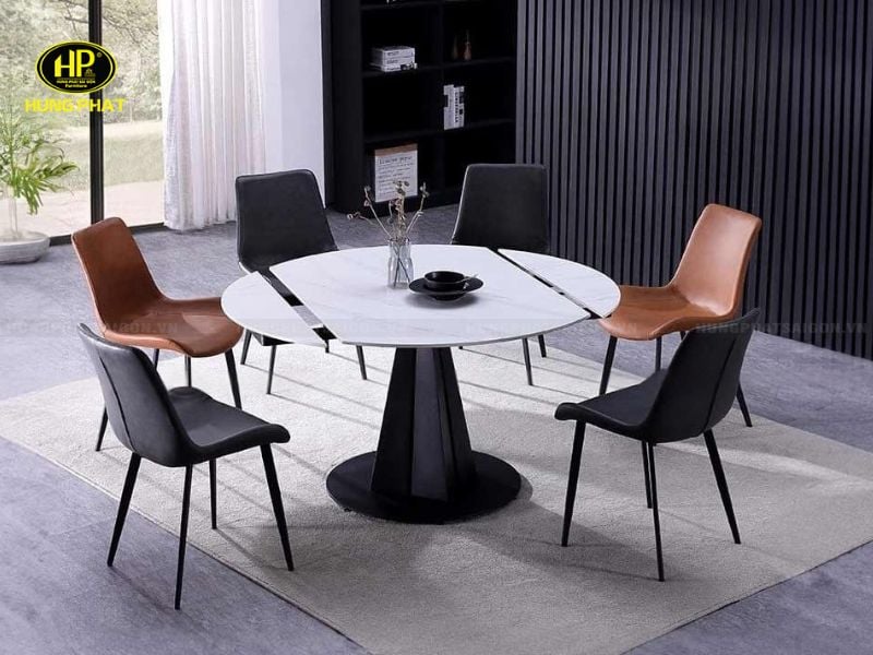 bộ bàn ăn tròn có thể mở rộng hiện đại ba-709