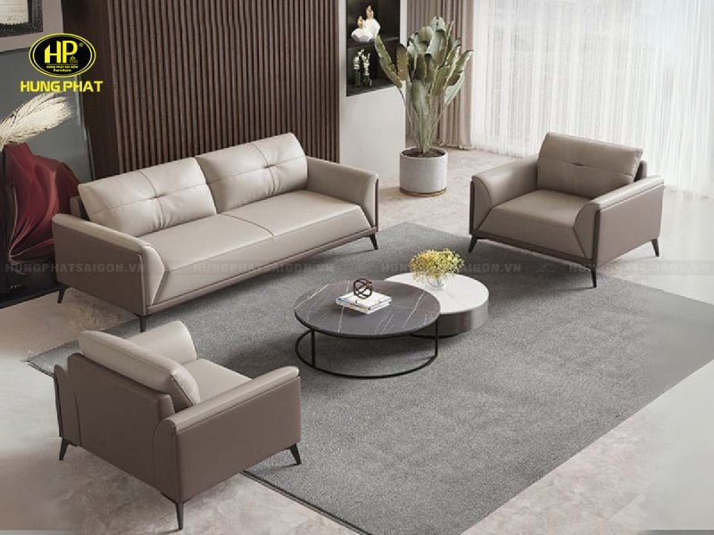 bộ ghế sofa da phòng khách chất lượng hd-98