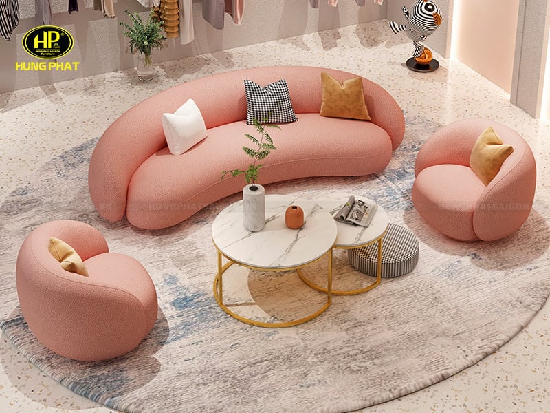 sofa cong vải hiện đại h-309