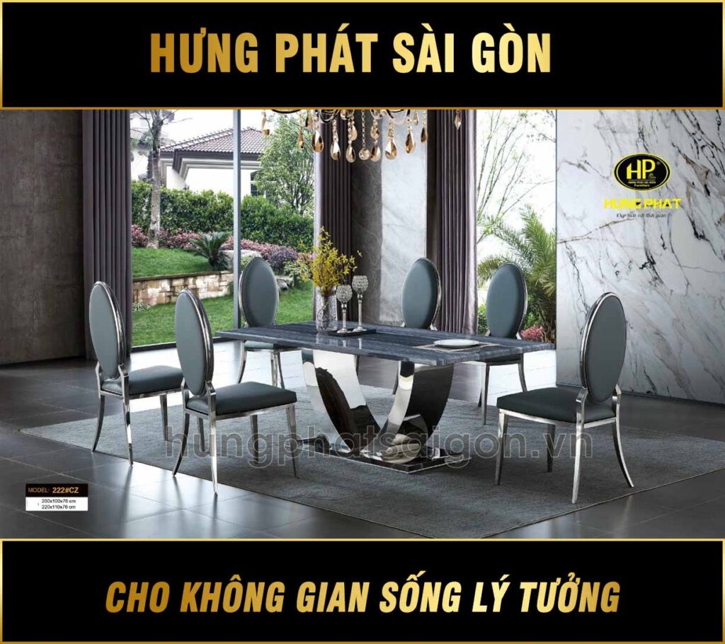 Bộ Bàn Ăn Hiện Cao Cấp Sang Trọng 6 Ghế CZ-222