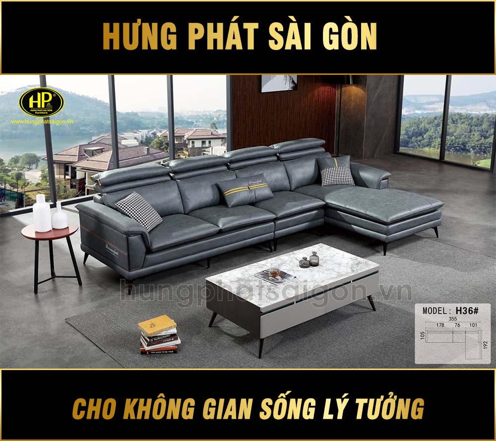 Sofa Băng Da Cao Cấp Góc L Nhập Khẩu TP-H36