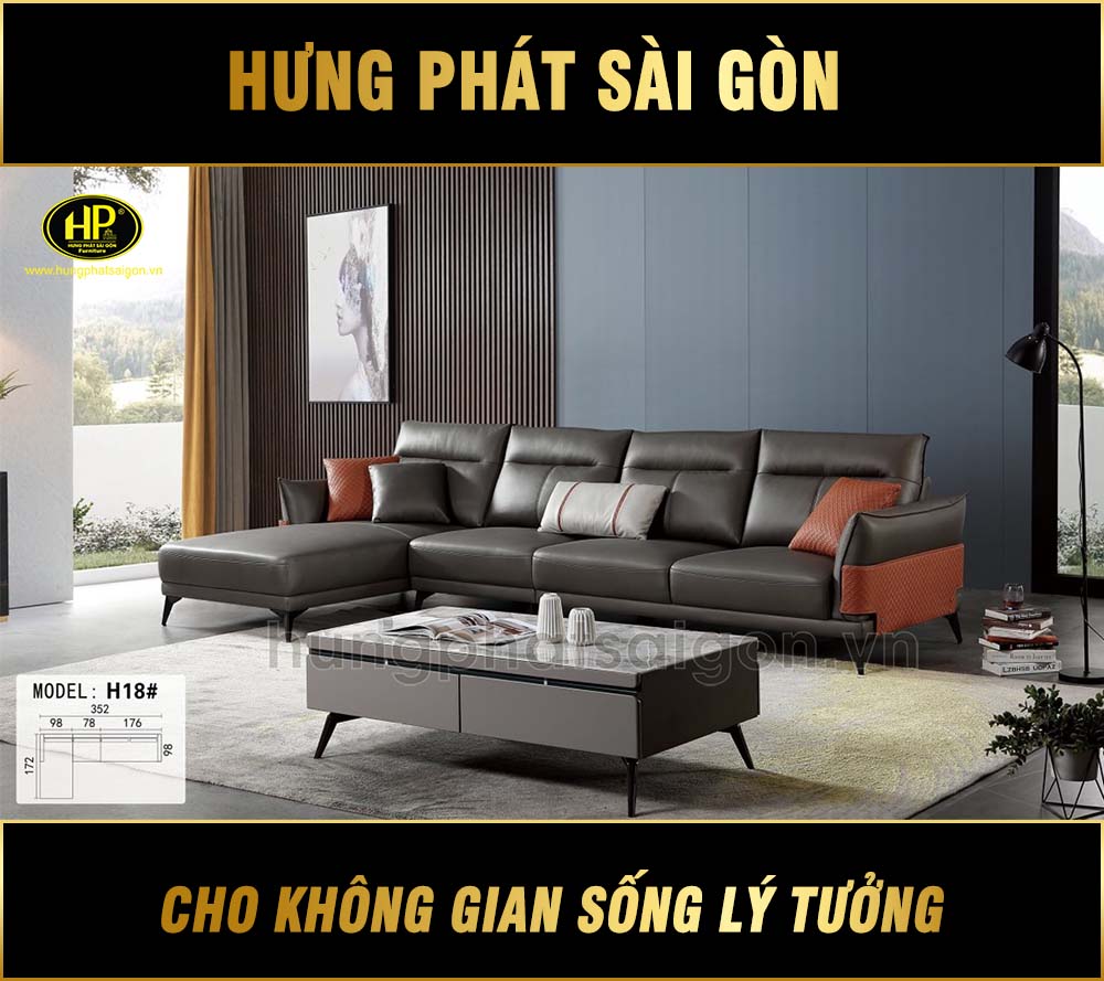 Sofa Nhập Khẩu Bọc Da Cho Phòng Khách TP-H18