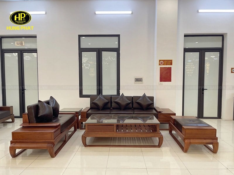 bộ sofa gỗ hương đá chân đùi gà