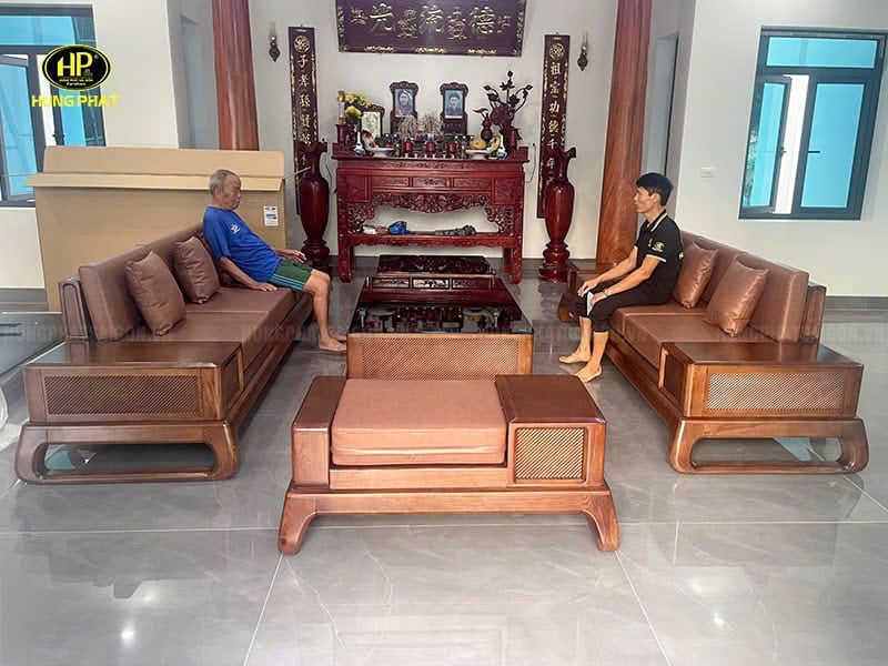 ghế sofa gỗ sồi hs-43