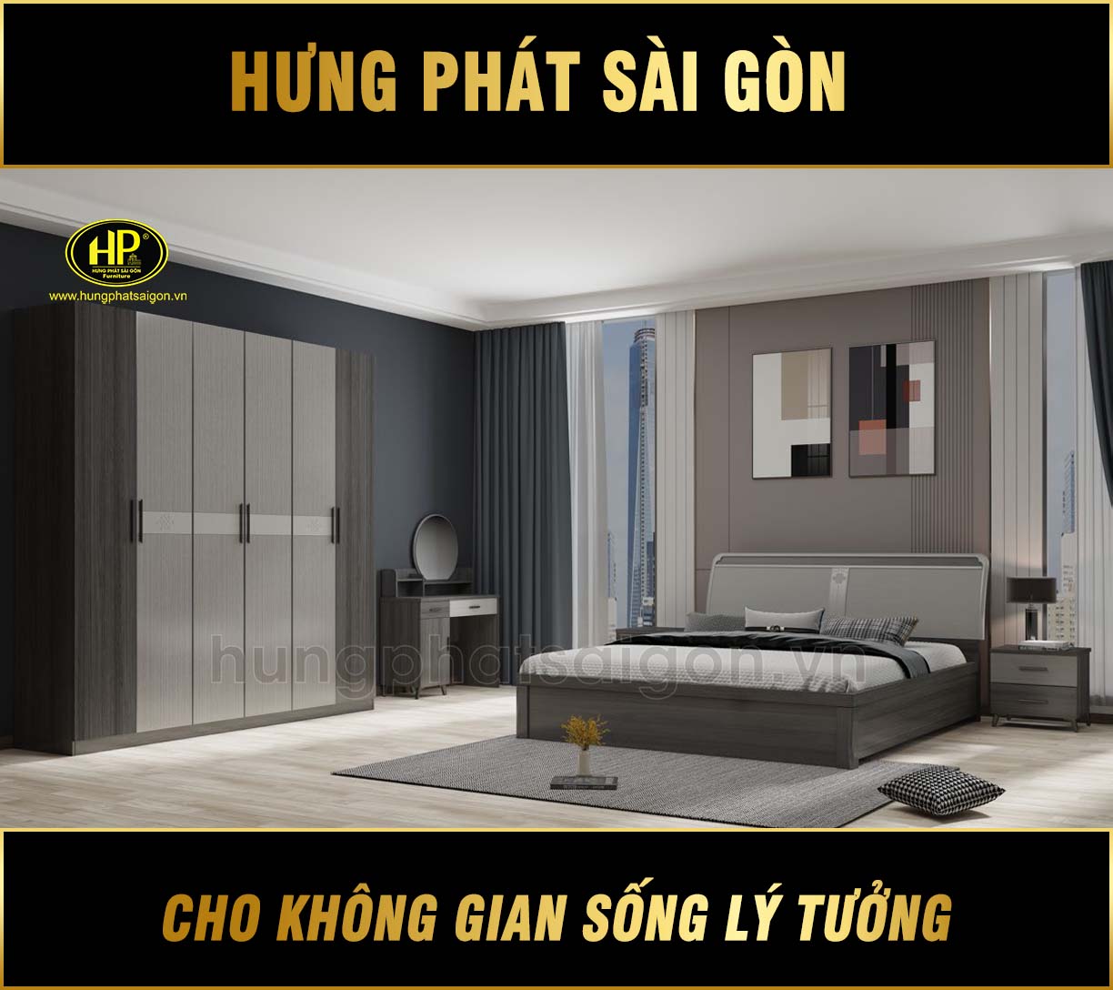 Combo Giường Tủ Bàn Trang Điểm AT-9211