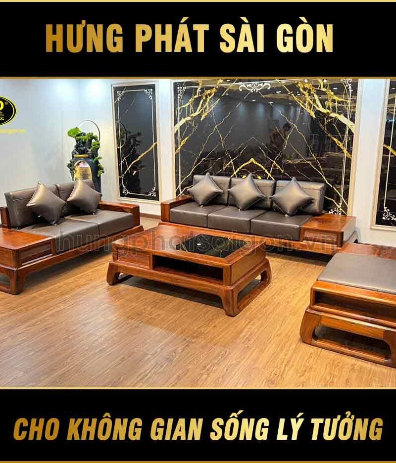 Trọn bộ sofa gỗ óc chó hiện đại HO-03