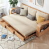 ghế sofa giường kéo gỗ sồi mẫu mới g-08s