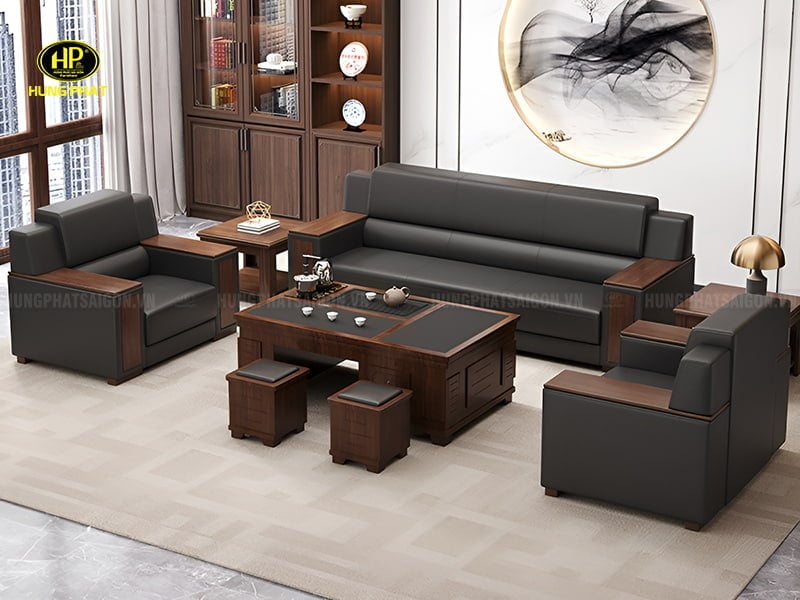 bộ ghế sofa phòng khách sang trọng h-24