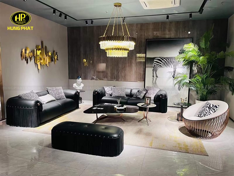 bộ sofa da bò nhập khẩu m0818