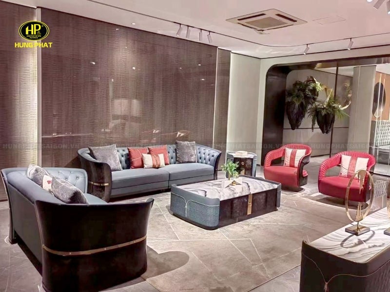 bộ sofa da bò ý sang trọng sf-7010