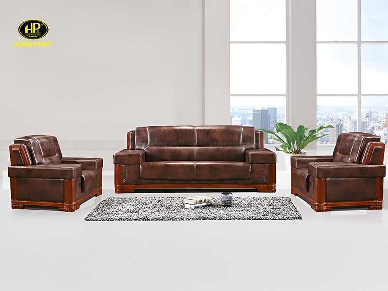 ghế sofa da sang trọng thanh lịch h-32