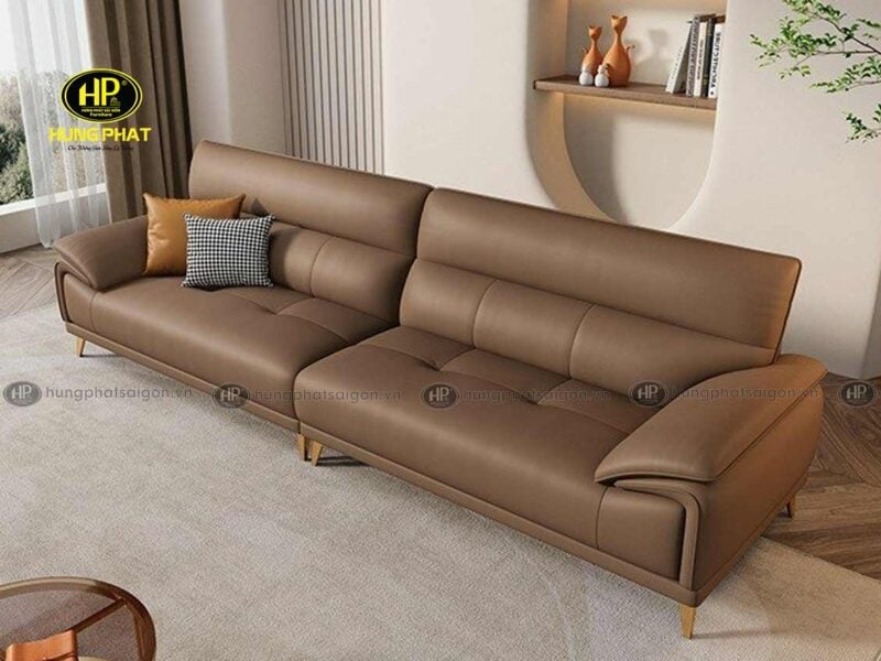 sofa da phòng khách sang trọng hiện đại H-19