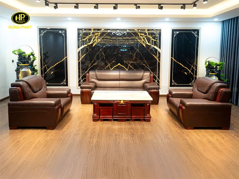 sofa da văn phòng hiện đại s-116