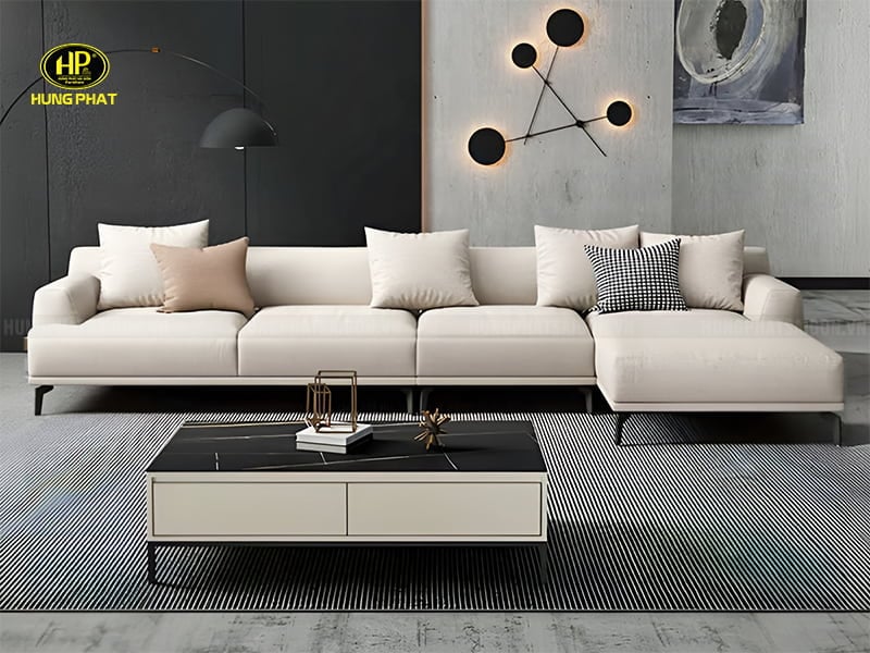 sofa góc l phòng khách sang trọng h-314