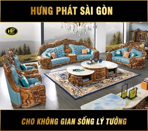 Sofa Tân Cổ Điển Gỗ Mun Đẳng Cấp Thượng Lưu M-A28