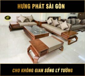 Bộ Ghế Sofa Gỗ Sồi Hiện Đại HS-52