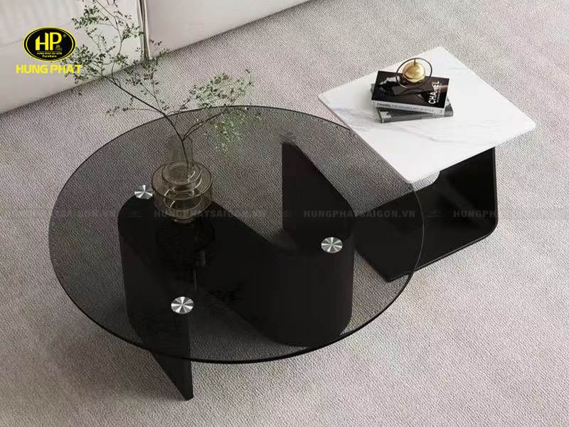 bàn sofa mặt kính phòng khách nhập khẩu f-145