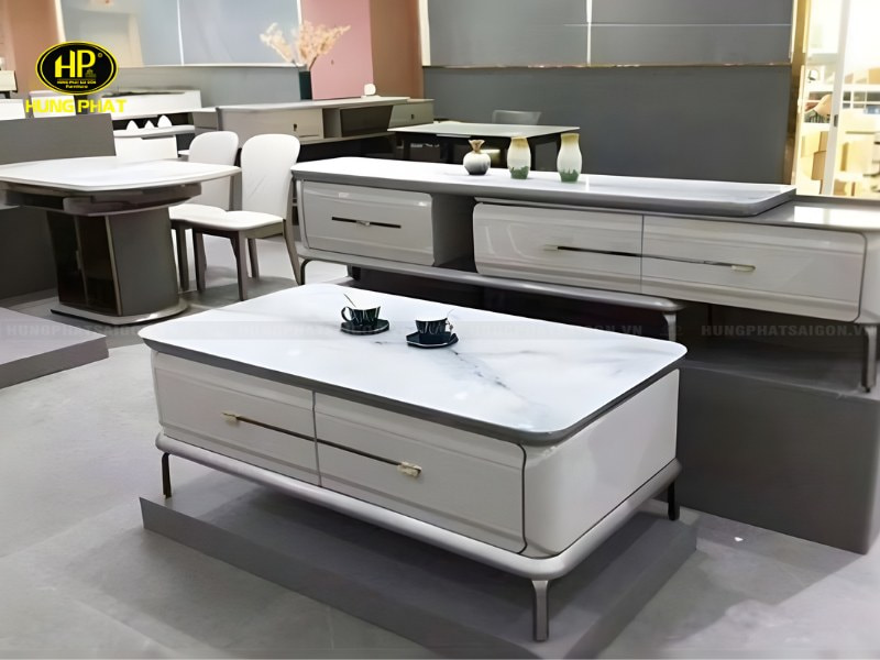 bàn trà phòng khách mặt đá bt-1513