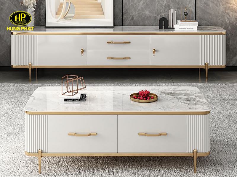 bộ bàn sofa kệ tivi cao cấp 368