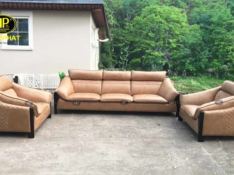 ghế sofa băng bọc da hiện đại phòng khách H-82