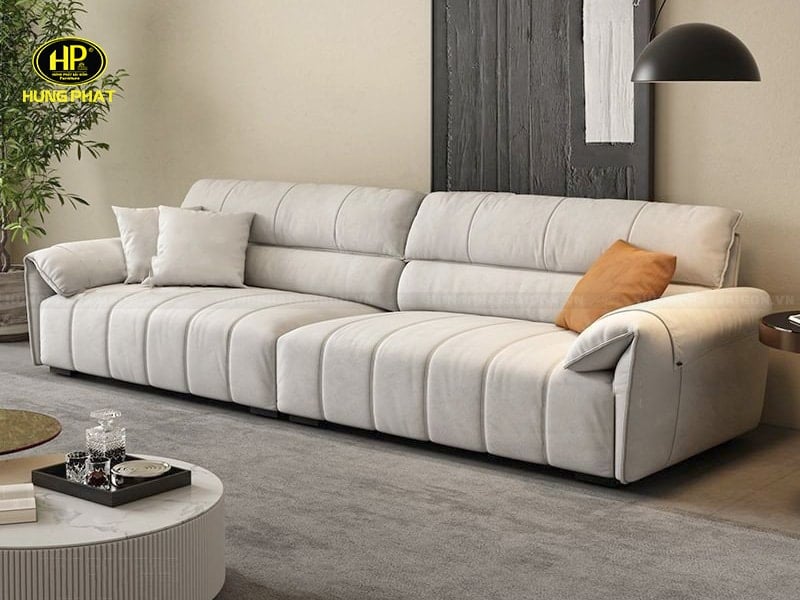 ghế sofa băng dài vải hàn quốc màu trắng h-96