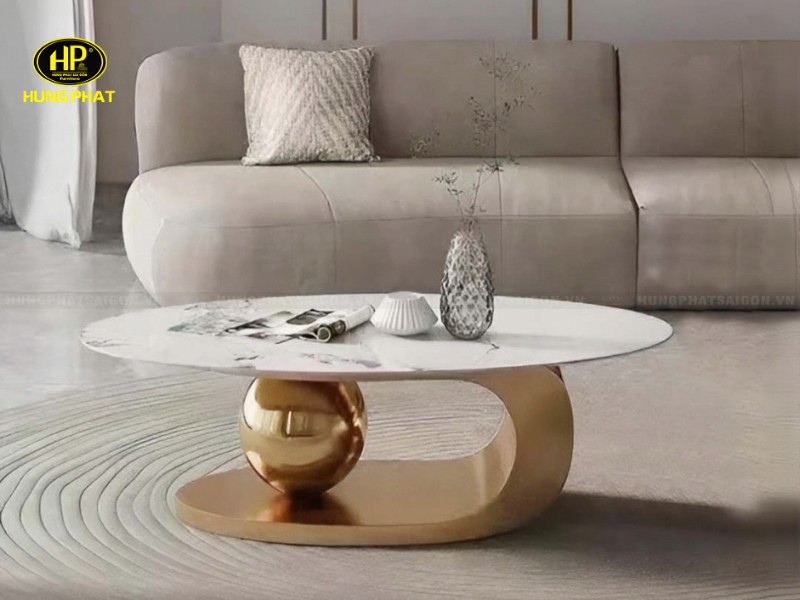 mẫu bàn sofa bầu dục mặt đá bt-c36