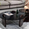 mẫu bàn sofa mặt đá chân gỗ hiện đại f-143