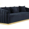 sofa nỉ chân inox mạ vàng h-104