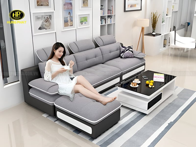 sofa vải góc l hiện đại h-85