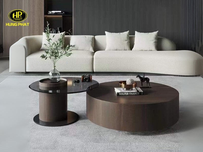 bàn sofa tròn bằng gỗ cao cấp bt-321