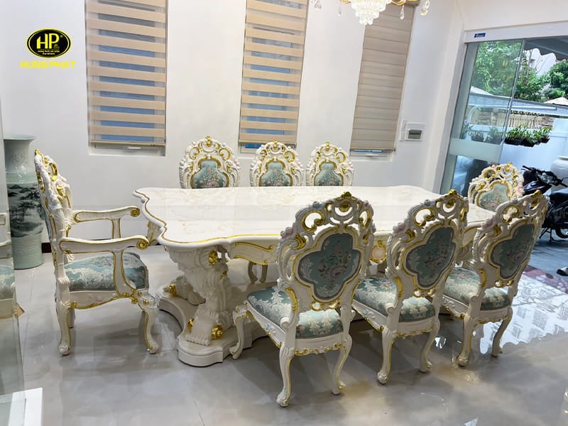 bộ bàn ăn tân cổ điển phong cách hiện đại nk-9999